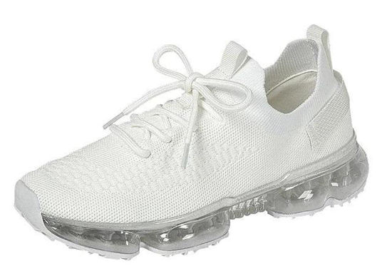 Picture of Forever Link Womens Air Cushion Fashion Sneakers Breathable Knit Comfortable Lightweight Walking Shoes, White, 10 - Size: 10