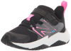 Picture of New Balance Kid's Rave Run V2 Hook and Loop Running Shoe, Black/Vibrant Pink, 4 Infant - Size: 4 Infant
