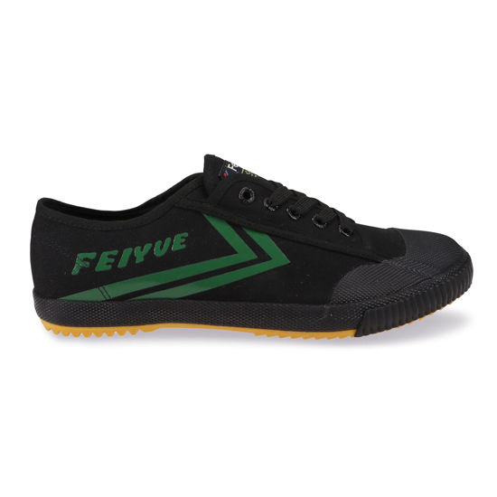 Picture of FEIYUE Fe Lo 1920 Low Top Canvas Performance Shoe with Rubber Sole Everyday Fashion Sneaker Black/Green - Size: 12 Women/10 Men