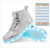 Picture of LED Light Up Shoes Unisex High top Sneakers Flashing Shoes for Women Men Teens with USB Charging Glowing Luminous Shoes Silver - Size: 8 Women/6.5 Men