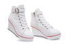 Picture of Women's Canvas High-Heeled Shoes Fashion Sneakers Casual Shoes for Walking Platform Wedges Pump Shoes White, 10 - Size: 10