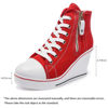 Picture of Women's Canvas High-Heeled Shoes Fashion Sneakers Casual Shoes for Walking Platform Wedges Pump Shoes red, 7 - Size: 7