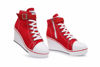 Picture of Women's Canvas High-Heeled Shoes Fashion Sneakers Casual Shoes for Walking Platform Wedges Pump Shoes red, 9 - Size: 9