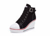 Picture of Women's Canvas High-Heeled Shoes Fashion Sneakers Casual Shoes for Walking Platform Wedges Pump Shoes Black, 5 - Size: 5