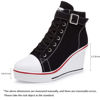 Picture of Women's Canvas High-Heeled Shoes Fashion Sneakers Casual Shoes for Walking Platform Wedges Pump Shoes Black, 6.5 - Size: 6.5