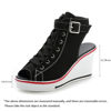 Picture of Women's Canvas High-Heeled Shoes Fashion Sneakers Casual Shoes for Walking Platform Wedges Pump Shoes Black, 9.5 - Size: 9.5