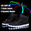 Picture of IGxx LED Light Up Shoes for Kids USB Recharging High Top LED Sneakers for Boys Girls Toddler Black - Size: 5 Big Kid