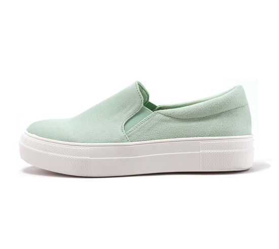 Picture of Soda TOPSHOE ave- Hike Platform Slip- On Sneaker w/Cushion Foam (6, L-Mint IMIT Suede, Numeric_6) - Size: 6