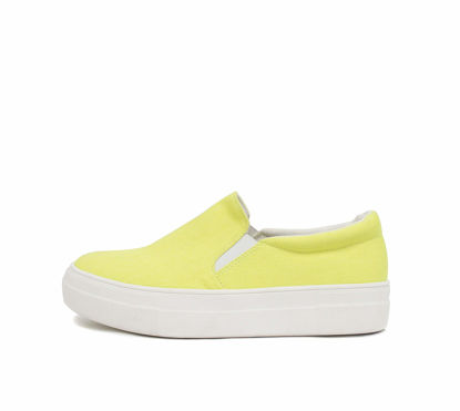 Picture of Soda Hike ~ Slip On Double Layer Foam Padded Cushion Sock Fashion Sneakers (7.5, Neon Yellow) - Size: 7.5