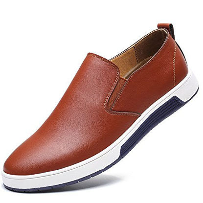 Picture of XIPAI Men's Casual Loafer Shoes Slip On Fashion Sneakers Brown US 12 - Size: 12