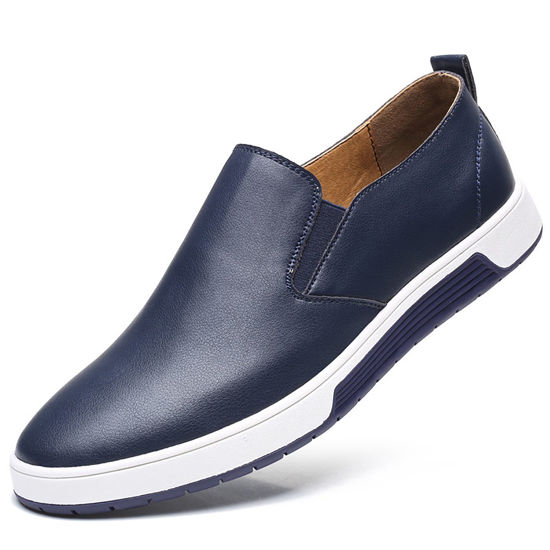 Picture of XIPAI Men's Casual Lofer Shoes Slip On Fashion Sneakers Blue US 11.5 - Size: 11.5