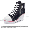 Picture of Women's Canvas High-Heeled Shoes Fashion Sneakers Casual Shoes for Walking Platform Wedges Pump Shoes deep Blue, 10 - Size: 10