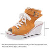 Picture of Women's Canvas High-Heeled Shoes Fashion Sneakers Casual Shoes for Walking Platform Wedges Pump Shoes Orange, 7 - Size: 7