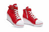 Picture of Women's Canvas High-Heeled Shoes Fashion Sneakers Casual Shoes for Walking Platform Wedges Pump Shoes red, 6.5 - Size: 6.5