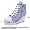 Picture of Women's Canvas High-Heeled Shoes Fashion Sneakers Casual Shoes for Walking Platform Wedges Pump Shoes Blue, 9 - Size: 9