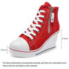 Picture of Women's Canvas High-Heeled Shoes Fashion Sneakers Casual Shoes for Walking Platform Wedges Pump Shoes red, 5 - Size: 5