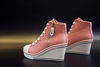 Picture of Women's Canvas High-Heeled Shoes Fashion Sneakers Casual Shoes for Walking Platform Wedges Pump Shoes Pink, 9 - Size: 9