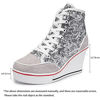 Picture of Women's Canvas High-Heeled Shoes Fashion Sneakers Casual Shoes for Walking Platform Wedges Pump Shoes White, 6.5 - Size: 6.5