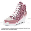 Picture of Women's Canvas High-Heeled Shoes Fashion Sneakers Casual Shoes for Walking Platform Wedges Pump Shoes Pink, 5 - Size: 5