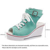 Picture of Women's Canvas High-Heeled Shoes Fashion Sneakers Casual Shoes for Walking Platform Wedges Pump Shoes Green, 10 - Size: 10