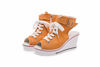 Picture of Women's Canvas High-Heeled Shoes Fashion Sneakers Casual Shoes for Walking Platform Wedges Pump Shoes Orange, 5.5 - Size: 5.5