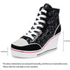Picture of Women's Canvas High-Heeled Shoes Fashion Sneakers Casual Shoes for Walking Platform Wedges Pump Shoes Black, 6.5 - Size: 6.5