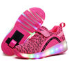 Picture of Ylllu Kids LED Roller Skate Shoes with Single Wheel Light up Roller Shoes Gift for Girls Boys Children(Pink,5.5 US Little Kid) - Size: 5.5 Big Kid