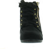Picture of Link Peggy-63K Children Girl's Wedge Heel Lace Up Diamond Shape Quilted Sneakers,Black,4 - Size: 4 Big Kid