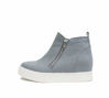 Picture of Soda Taylor Hidden Fahsion Wedge Sneaker Shoes Side Zipper,Steel Blue,5.5 - Size: 5.5