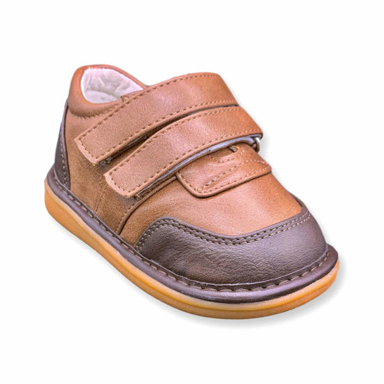 Picture of Wee Squeak Toddler Squeaky Shoes Two-Tone Brown Size 8 - Size: 8 Toddler