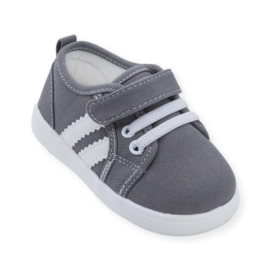 Picture of Wee Squeak Toddler Squeaky Tennis Shoes Andy Grey Size 4 - Size: 4 Toddler