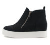 Picture of Soda Womens Taylor Nubuck Hight Top Slip On Fashion Sneakers (Black Canvas, Numeric_10) - Size: 10