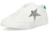 Picture of Steve Madden Rezume White/Green Lace-Up Rounded Closed Toe Fashion Sneakers (White/Green, 7) - Size: 7
