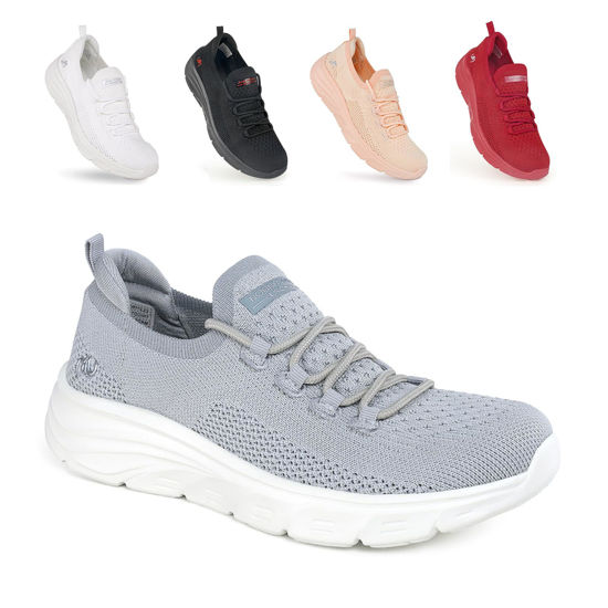Picture of JENN ARDOR Women's Slip-on Fashion Sneakers Tennis Shoes Women Casual Lace Up Lightweight Comfortable Grey Running Walking Gym Shoes - Size: 9.5