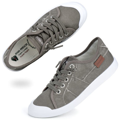 Picture of JENN ARDOR Women's Canvas Sneaker Slip-ons Loafers Shoes for Womens 2022 Fashion Casual Canvas Round Toe Soft Comfortable Walking Flats - Size: 6