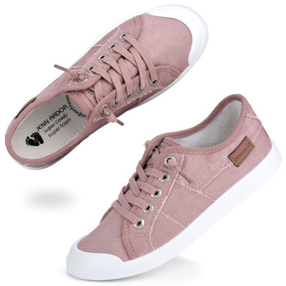 Picture of JENN ARDOR Women's Canvas Sneaker Slip-ons Loafers Shoes for Womens Fashion Casual Canvas Round Toe Soft Comfortable Walking Flats - Size: 8