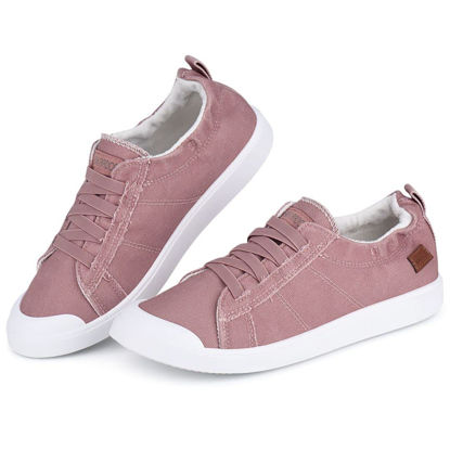 Picture of JENN ARDOR Womens Comfortable Elastic Shoes Stylish Canvas Fashion Sneakers Cute Slip On Lightweight Shoes Casual Flats for Walking - Size: 6