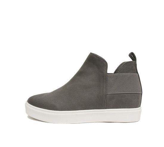 Picture of Soda Style Diana ~ Slip On Hidden Wedge Ankle Boot Fashion Sneaker with Elastic Gore Insets (MID Grey, Numeric_11) - Size: 11