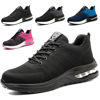 Picture of Steel Toe Shoes for Men Women Breathable Safety Work Sneakers Lightweight Comfortable Proof Slip Resistant Fashion Sneakers Air Cushion Construction Industrial Safety Shoes Black - Size: 13 Women/11.5 Men