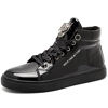 Picture of IGxx Men's Sneakers Punk Ankle Boots for Men Metal Rivet High Top Lace-up Running Basketball Shoes for Shiny Metal Decoration Shoes Motorcycle Boots Black - Size: 9.5