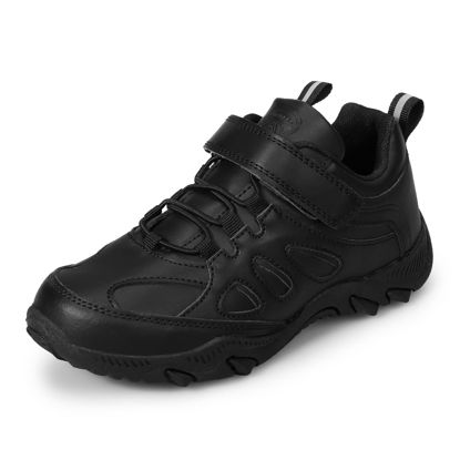 Picture of Eggseed Boys Hiking Shoes Kids Sneakers Outdoor Waterproof Athletic Running Slip Resistant Children Casual Comfortable Size 7 Big Kids Black - Size: 7 Big Kid