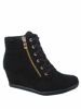 Picture of TZ 56 Womens High Top Sneakers Fashion Classic Lace Up Comfortable Wedge Walking Shoes (Black, 11) - Size: 11