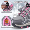 Picture of UOVO Girls Boys Hiking Shoes Boys Girls Waterproof Sneakers Kids Running Tennis Outdoor Shoes Non-Slip Lightweight Gray/Pink 5 Big Kid - Size: 5 Big Kid
