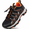 Picture of UOVO Boys Shoes Boys Sneakers Boys Tennis Running Shoes Waterproof Hiking Shoes Kids Athletic Outdoor Sneakers Slip Resistant(Little/Big Boys) Black/Orange 5 Big Kid - Size: 5 Big Kid