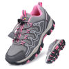 Picture of Eggseed Girls Trail Shoes Sneakers for Girls Water Repellent Outdoor Hiking Tennis Running Kids Waterproof Slip Resistant Children Casual Comfortable Size 13 Grey Rose - Size: 13 Little Kid