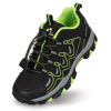 Picture of Eggseed Boys Shoes Boys Sneakers Light Weight Outdoor Shoes Non-Slip Boys Water Resistant Hiking Shoes Rubber Children Casual Shoes Breathable FitnessBig Kids Shoes Size 4.5 Black Green - Size: 4.5 Big Kid