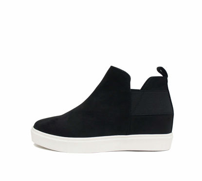 Picture of Soda Style Diana ~ Slip On Hidden Wedge Ankle Boot Fashion Sneaker with Elastic Gore Insets (Black, Numeric_6) - Size: 6