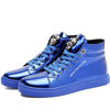 Picture of IGxx Men's Sneakers Punk Ankle Boots for Men Metal Rivet High Top Lace-up Running Basketball Shoes for Shiny Metal Decoration Shoes Motorcycle Boots Blue - Size: 7.5