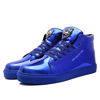 Picture of IGxx Men's Sneakers Punk Ankle Boots for Men Metal Rivet High Top Lace-up Running Basketball Shoes for Shiny Metal Decoration Shoes Motorcycle Boots Blue - Size: 12.5 Women/10.5 Men