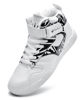 Picture of KUXIE Shoes Men's High Top Fashion Sneakers Outdoor Casual Sports Shoes Training Leather Shoes Mens Flats (M729-white-black, 8.5, Numeric_8_Point_5) - Size: 8.5